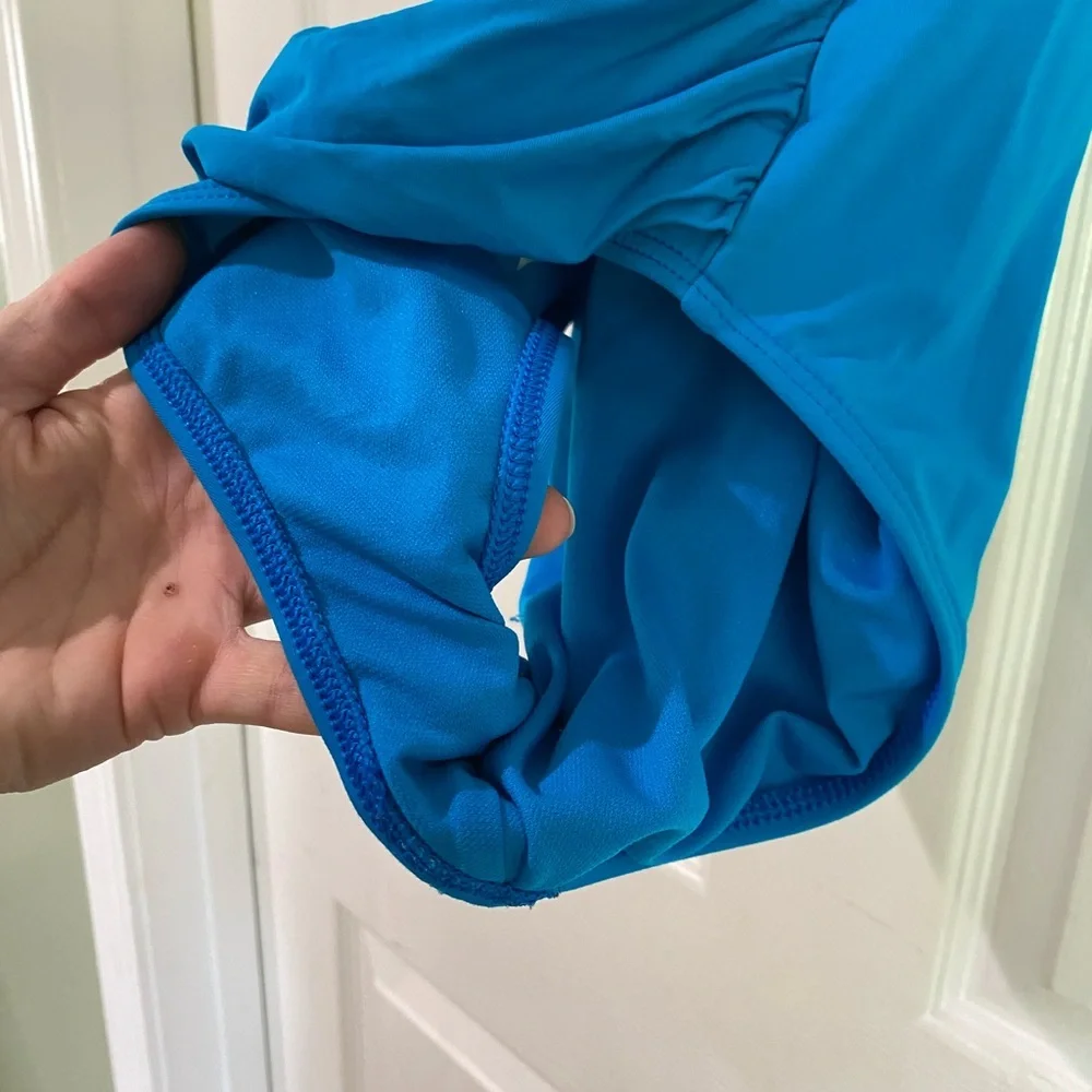 Lauren Ralph Lauren One Piece Swimsuit Size 8 Blue Slimming